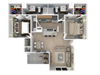 Two Bedroom, Two Bath, Large